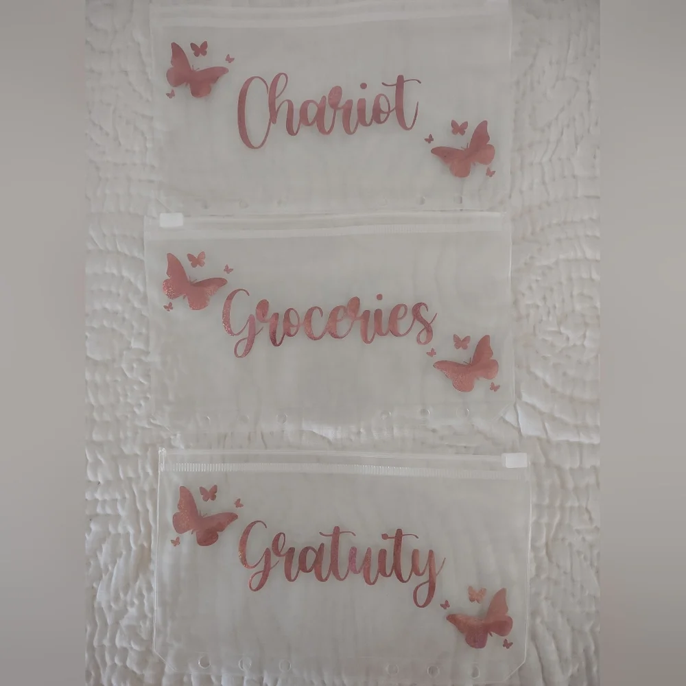 A6 Butterfly Glitter Budget Binder